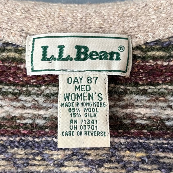Vintage L.L. Bean Wool Silk Fair Isle Sweater Vest - Picture 6 of 6